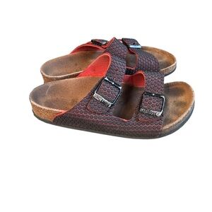 Birkenstock Arizona Black Birko Kids Sandals Size EU 32 US 1L Narrow Black Red